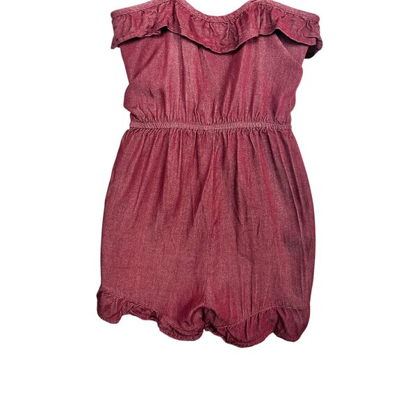 Women's Burgundy Halter Neck Shorts Romper, Elastic Waist, Size M - Picture 6 of 15